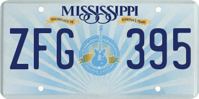 MS license plate ZFG395