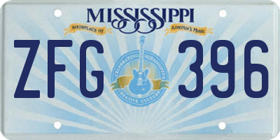 MS license plate ZFG396