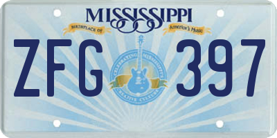 MS license plate ZFG397