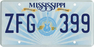 MS license plate ZFG399