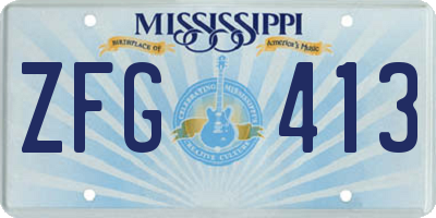 MS license plate ZFG413