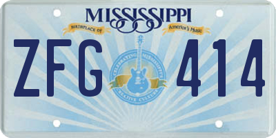 MS license plate ZFG414