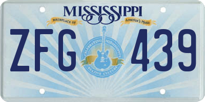 MS license plate ZFG439
