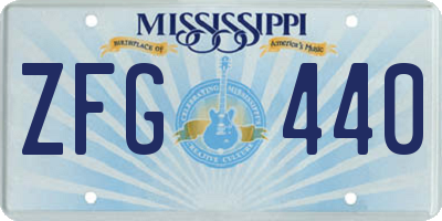 MS license plate ZFG440