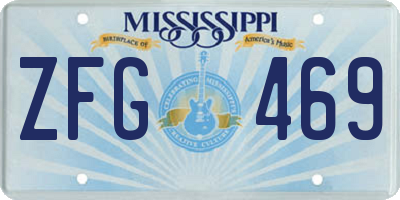 MS license plate ZFG469