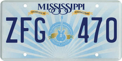 MS license plate ZFG470