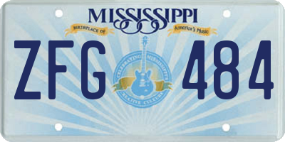 MS license plate ZFG484