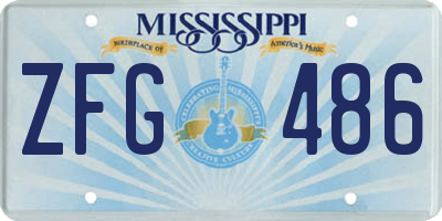 MS license plate ZFG486
