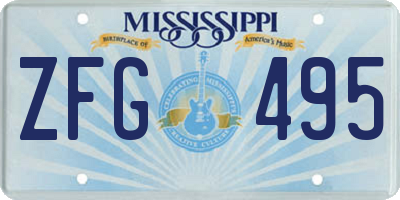 MS license plate ZFG495