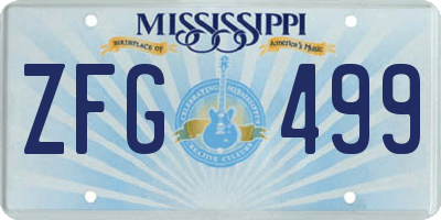 MS license plate ZFG499