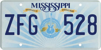 MS license plate ZFG528