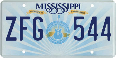 MS license plate ZFG544