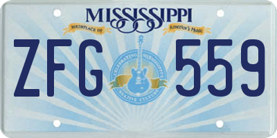MS license plate ZFG559