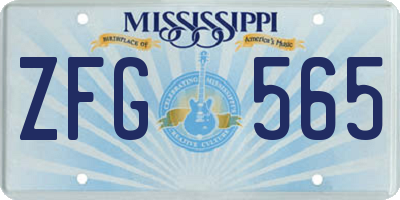 MS license plate ZFG565