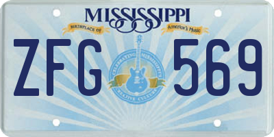 MS license plate ZFG569