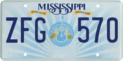 MS license plate ZFG570