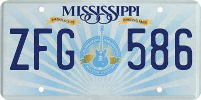 MS license plate ZFG586