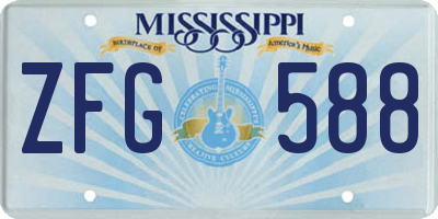 MS license plate ZFG588