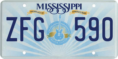 MS license plate ZFG590