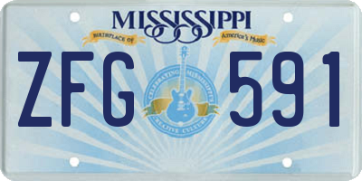 MS license plate ZFG591