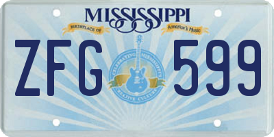 MS license plate ZFG599