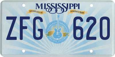 MS license plate ZFG620