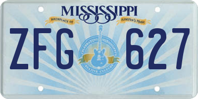 MS license plate ZFG627