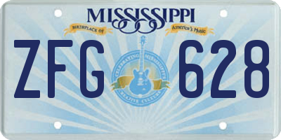 MS license plate ZFG628