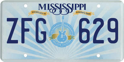 MS license plate ZFG629