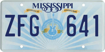 MS license plate ZFG641