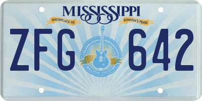 MS license plate ZFG642