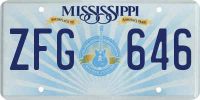 MS license plate ZFG646