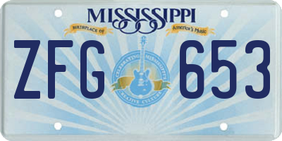 MS license plate ZFG653