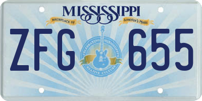 MS license plate ZFG655