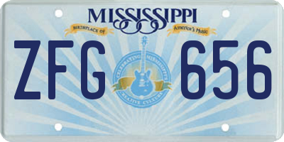 MS license plate ZFG656