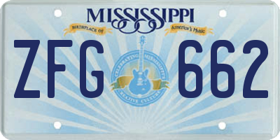 MS license plate ZFG662