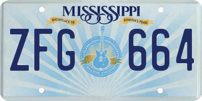 MS license plate ZFG664