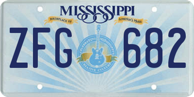MS license plate ZFG682