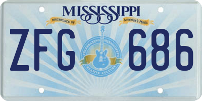 MS license plate ZFG686