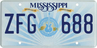 MS license plate ZFG688