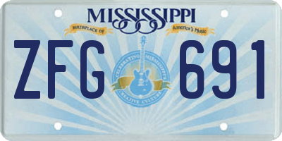 MS license plate ZFG691