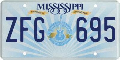 MS license plate ZFG695