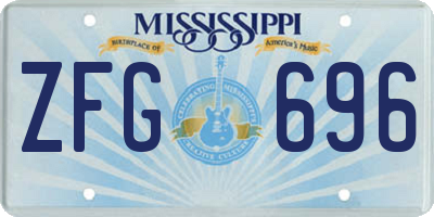 MS license plate ZFG696