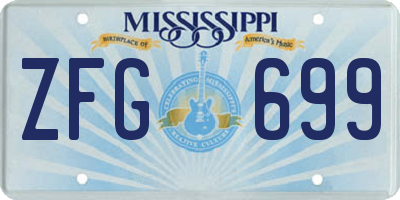 MS license plate ZFG699