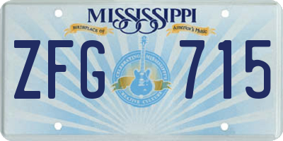 MS license plate ZFG715