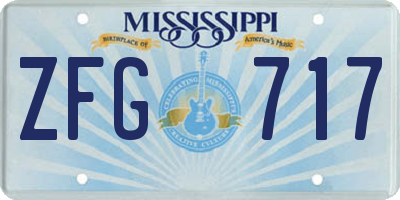 MS license plate ZFG717