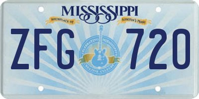 MS license plate ZFG720