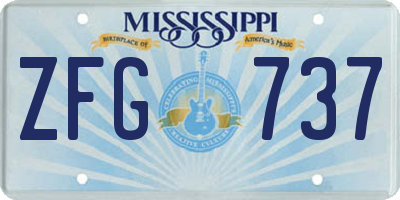 MS license plate ZFG737
