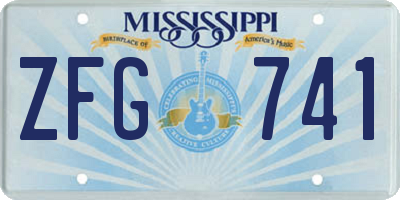 MS license plate ZFG741
