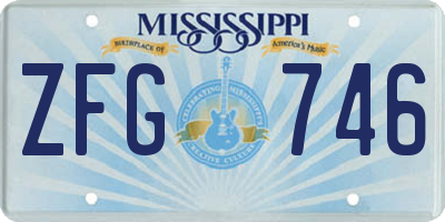 MS license plate ZFG746